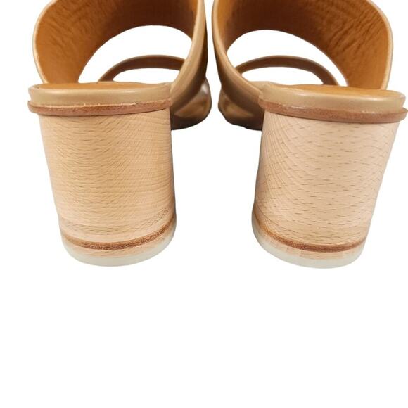 COCLICO Bergen Sandals Wood Block Heel Leather Sandal Natur Camel - Picture 5 of 13